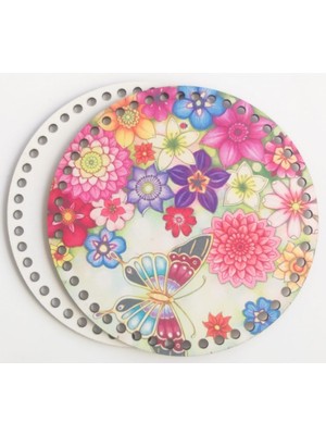 Angel Çanta Aksesuar Ahşap 20 cm Çapında Resimli Plaka Arkalıklı B Serisi NO12