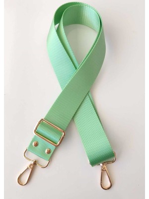 Angel Çanta Aksesuar 120X4 cm Polyester Kolon Çanta Sapı Su Yeşili Gold Metal