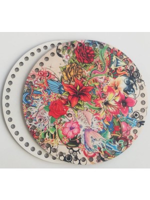 Angel Çanta Aksesuar Ahşap 20 cm Çapında Resimli Plaka Arkalıklı B Serisi NO11