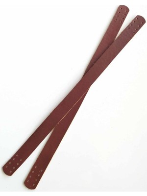 Angel Çanta Aksesuar 35X2 cm Gerçek Deri Çift Sap Kızıl Kahve