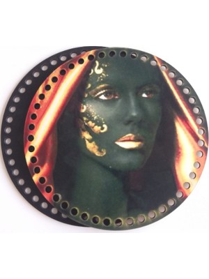 Angel Çanta Aksesuar Ahşap 20 cm Çapında Resimli Plaka Arkalıklı S Serisi No8