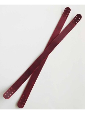 Angel Çanta Aksesuar 35X2 cm Gerçek Deri Çift Sap Crazy Oil Kırmızı