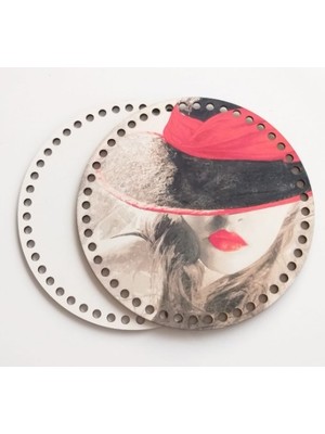 Angel Çanta Aksesuar Ahşap 20 cm Çapında Resimli Plaka Arkalıklı Z Serisi NO17