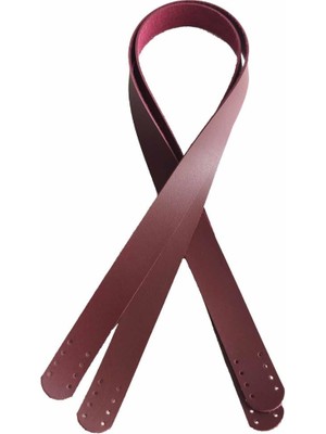 Angel Çanta Aksesuar 70X2.4 Cm, Tek Kat Suni Deri Bordo Renk Çift Sap