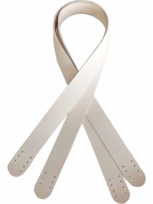 Angel Çanta Aksesuar 70X2.4 Cm, Tek Kat Suni Deri Krem Renk Çift Sap