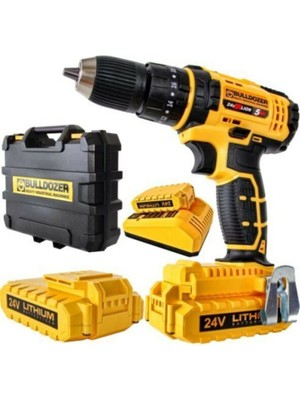 Bulldozer E-TRON2020 24 V 5 Ah Darbeli Çift Akülü Şarjlı Vidalama Matkap