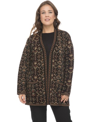 uludağ triko Kilim Hırka / Gümüş