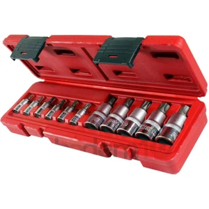 RC9801 11 Parça Delikli 1/4-1/2 5 Köşe Ts Torx Lokma Seti