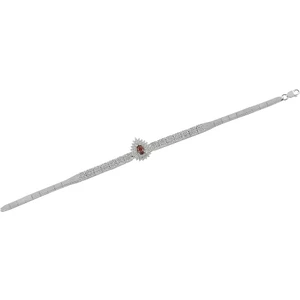 Osmanlı Gümüş Arissa Yakut Taşlı Su Yolu Kadın Gümüş Bileklik