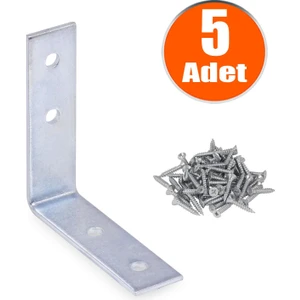 Mobilya Dolap Köşe Bağlantı Sabitleme L Demir Gönye 55X55X15 mm (5 Adet)