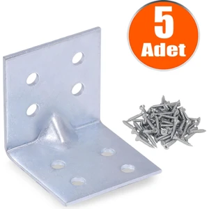 Mobilya Dolap Köşe Bağlantı Sabitleme L Demir Gönye 40X40X40 mm (5 Adet)