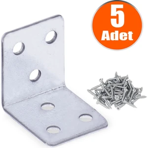 Mobilya Dolap Köşe Bağlantı Sabitleme L Demir Gönye 35X35X30 mm (5 Adet)
