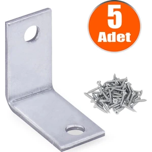 Mobilya Dolap Köşe Bağlantı Sabitleme L Demir Gönye 25X25X15 mm (5 Adet)