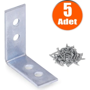 Mobilya Dolap Köşe Bağlantı Sabitleme L Demir Gönye 35X35X15 mm (5 Adet)