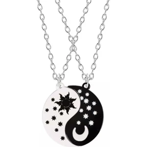 Alp Collection Ikili Ying Yang Best Friends Bff Metal Ay Güneş Zincirli Kolye