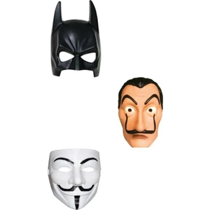 Luxury Shop 3'lü  Maske Seti (Batman Maskesi, Vandetta Maskesi , La Casada Papel Maskesi )