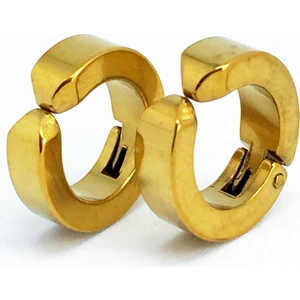 4 Çift Çelik Sıkıştırmalı Deliksiz Halka Küpe Kadın Erkek