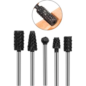 Mini Gravür Makinası Için Ahşap Oyma Törpüleme Delme Eğe Freze Uç Seti Kalıpçı 3.1mm Sap 5 Parça