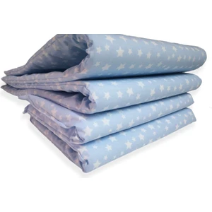 Bebek Özel Bebek Çocuk Beşik Kenar Koruma (4 Parça) Mavi Yıldızlı