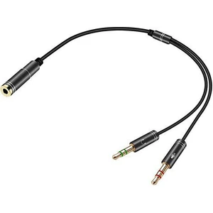 Kulaklık Mikrofon Ayırıcı Y Kablo 3.5 mm Dişi To 2 x 3.5 mm Erkek