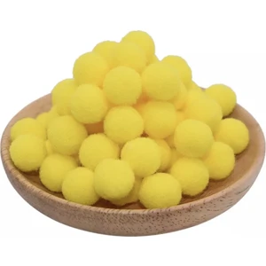 Yumuşak Keçe Peluş Ponpon 2 cm Çap 100'lü Sarı