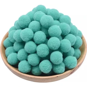 Yumuşak Keçe Peluş Ponpon 2 cm Çap 100'lü Mint