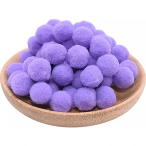 Yumuşak Keçe Peluş Ponpon 2 cm Çap 100'lü Açık Mor