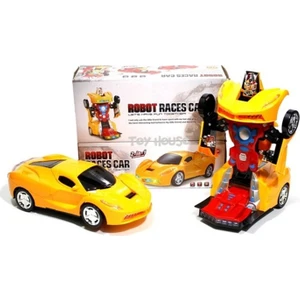 C-TOY Robota Dönüşen Çarp Dön Araba 01296 Sarı