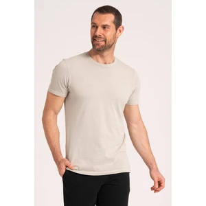 Yuvarlak Yaka Normal Fit Erkek Sand Tişört, %100 Pamuk Basic Erkek Tshirt