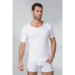 3 Adet Beyaz Renk Ribana Bisiklet Yaka Fanila