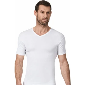 12 Adet Beyaz Renk Ribana V Yaka Fanila