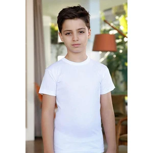 3 Adet Beyaz Renk 0 Yaka Çocuk Fanila