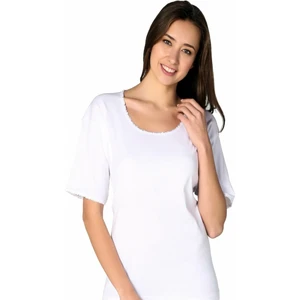 6 Adet Beyaz Renk Yarım Kollu Kaşkorse Fanila