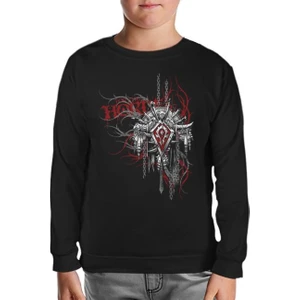 Lordd T-Shirt  World Of Warcraft - Horde Logo In Cahins Siyah Çocuk Sweatshirt