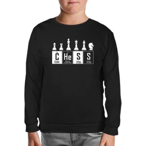 Lordd T-Shirt  Satranç - Elementler Siyah Çocuk Sweatshirt