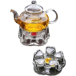 Borosilikat Cam Demlik ve Cam Isıtıcı Seti 1000 ml.