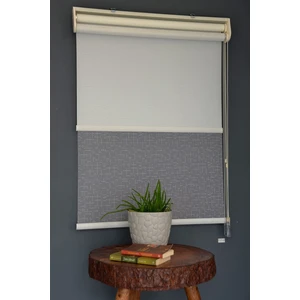 Halim Perdesan Çift Mekanizmalı Tül Stor Perde Dacuz-90 Kırık Beyaz Renk Eteksiz 280 x 200 cm