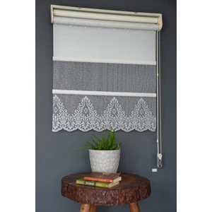 Halim Perdesan Çift Mekanizmalı Tül Stor Perde Rac-25 Beyaz Renk Etekli 280 x 260 cm