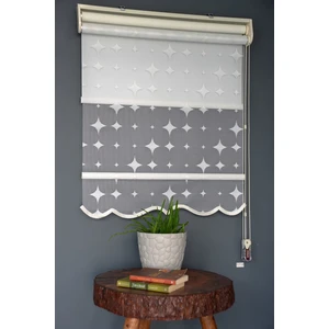 Halim Perdesan Çift Mekanizmalı Tül Stor Perde Dacuz-201 Kırık Beyaz Renk Etekli 280 x 260 cm