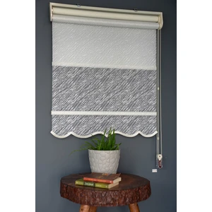 Halim Perdesan Çift Mekanizmalı Tül Stor Perde Dacuz-200 Kırık Beyaz Renk Etekli 280 x 260 cm