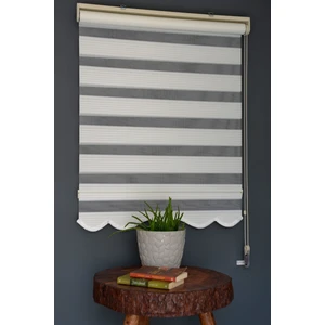 Halim Perdesan Zebra Stor Perde Dp-01 Beyaz Renk Etekli Dar Pliseli 230 x 260 cm