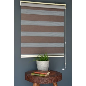 Halim Perdesan Zebra Stor Perde Kb-06 Koyu Kahverengi Renk Eteksiz Blackout-Karartma 100 x 260 cm