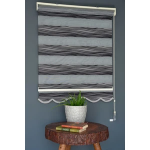 Halim Perdesan MZ-684 Purple Taupe, Gri & Siyah Renk Renk Etekli Zebra Stor Perde