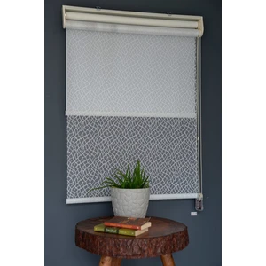 Halim Perdesan Çift Mekanizmalı Tül Stor Perde Dacuz-93 Kırık Beyaz Renk Eteksiz 280 x 260 cm