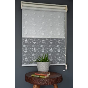 Halim Perdesan Çift Mekanizmalı Tül Stor Perde Dacuz-202 Kırık Beyaz Renk Eteksiz 280 x 260 cm