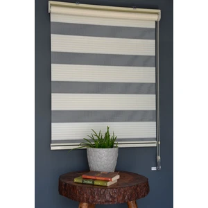 Halim Perdesan Zebra Stor Perde Gp-02 Ekru Renk Eteksiz Geniş Pliseli 250 x 260 cm