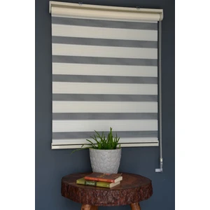 Halim Perdesan Zebra Stor Perde Dp-02 Ekru Renk Eteksiz Dar Pliseli 200 x 200 cm