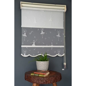 Halim Perdesan Çift Mekanizmalı Tül Stor Perde Dacuz-213 Kırık Beyaz Renk Etekli 280 x 260 cm