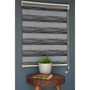 Halim Perdesan MZ-684 Purple Taupe, Gri & Siyah Renk Renk Eteksiz Zebra Stor Perde