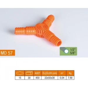 1/2-5/8 Normal 3lü Hortum Eki MD57
